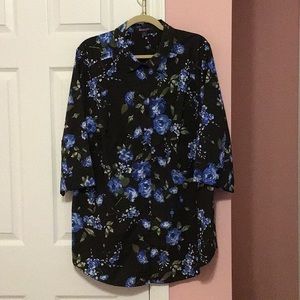 Roaman’s Plus Women’s Floral Blouse size 24W